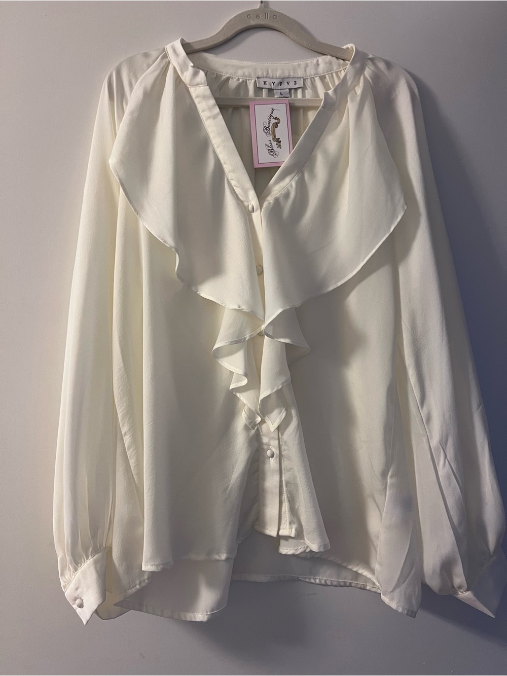 HYFVE Ivory Ruffle Front Blouse - Women's Top